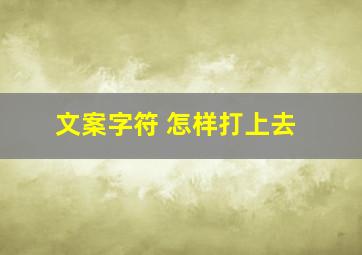 文案字符 怎样打上去